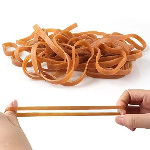 Produktbild: Lvcky 25 Stück große Gummibänder, 160 mm x 6 mm breit, starke Gummibänder für Büro, Zuhause, Schulbedarf, dunkelgelb