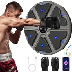 Produktbild: Lvelfe Music Boxing Machine, LED Elektronische Musik Boxing Machine mit Boxhandschuhen, 9 Geschwindigkeitsmodi und Zählmodus Unterstützt Bluetooth, Geschenk Für Erwachsene und Kinder Exercise