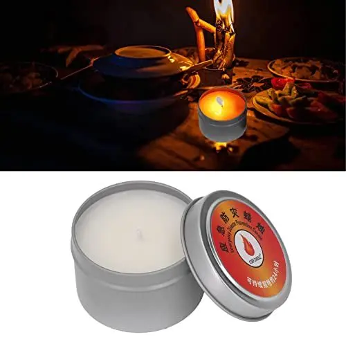 Produktbild: lvifloae Outdoor-Survival-Kerze, 24-Stunden-Notfallkerze, winddicht, hell, wasserdicht, rauchfreie Kerze mit Duft, Notbeleuchtung, sicher für Notfälle, Camping (Silber)