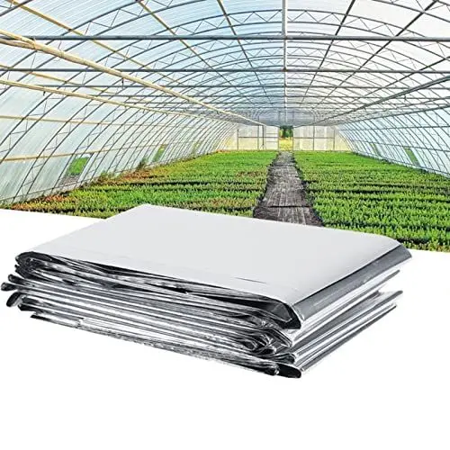 Produktbild: lvifloae Reflektierende Pflanzenfolie kann zugeschnitten Werden, um die Verteilung der Reflexionen im Garten und im Gewächshaus zu optimieren. 210 x 120 cm