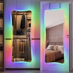 Produktbild: Lvifur Ganzkörperspiegel, 120 x 50 cm Groß Spiegel mit Licht und Ständer, Groß Wandspiegel mit Mehreren Lichtmodi für Badezimmer Schlafzimmer Wohnzimmer Ankleidezimmer Party