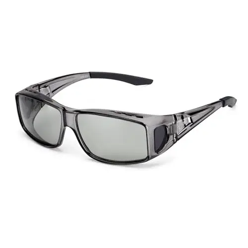 Produktbild: LVIOE Unisex Photochromes Polarisiert Sonnenbrille Brille Überbrille für Brillenträger, Fit-over Polbrille für Herren und Damen