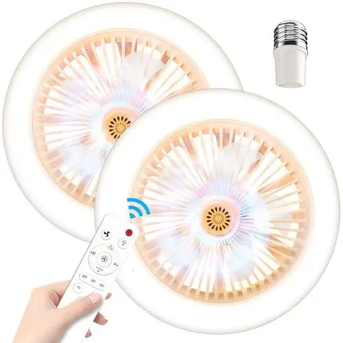 Produktbild: Lvkakmox Deckenventilator Mit Beleuchtung - 2 Pcs Deckenleuchte Mit Ventilator 10