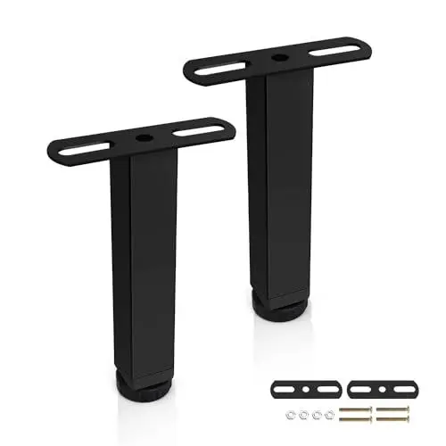 Produktbild: LWLWA Bettgestellfüße 2 Stück, Bettstützbein Einstellbar 0–20 mm, Fuß des Bettes Verbreitern und Verdicken, Kaltgewalztes Eisenmaterial, Starke Tragfähigkeit, für Sofa, Bett
