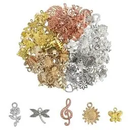 Produktbild: LWMLWM 150 Stück Charms Anhänger,Metall Anhänger Gemischte Schmuckanhänger, Vintage Anhänger Aesthetic Accessoires zum DIY&Schmuck Handwerk
