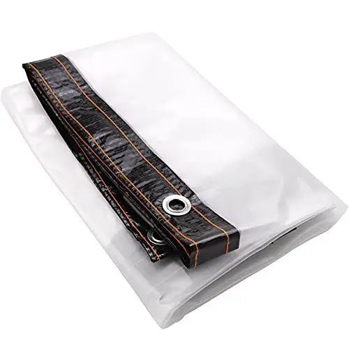 Produktbild: Lwuey Klare Plane Wasserdicht, Schwere Planen mit Ösen Mehrere Größen 1,5m 2m 2,5m Transparente Abdeckung Anti Reiß Plastikplanen für Terrassen Umzäunung Hühnerstall (1.5mx3m)