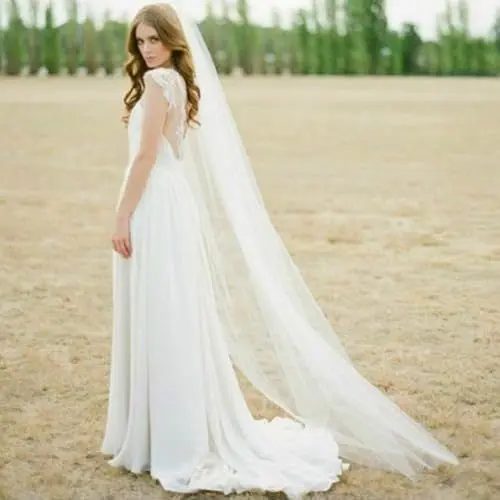Produktbild: LXHZSY Braut Schleier Lange Tüll Brautschleier eine Schicht mit Kamm Brautschleier for Braut Hochzeit Zubehör(White,200cm)