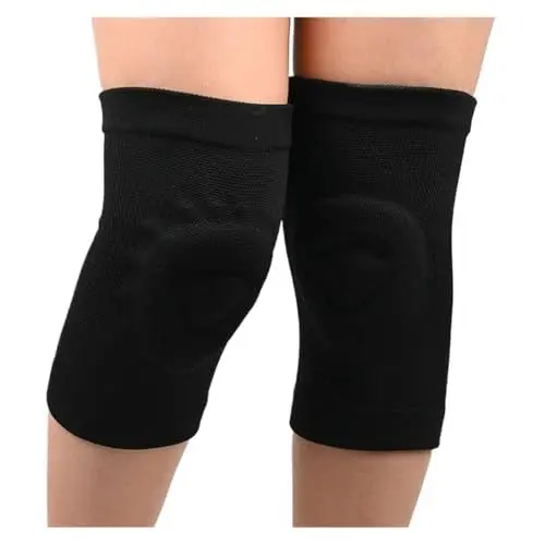 Produktbild: LXHZSY Knieschoner Silikon-Knieschützer for Fitness, Tanz, Skaten, Sport, Basketball, unter Druck stehendes Radfahren, Rollschuhlaufen, dünne Silikon-Knieschützer(Black,S 20-30CM)