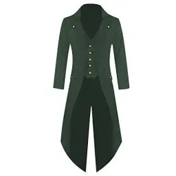 Produktbild: Lxitoler Herren Steampunk Frack Mantel Lange Sweatjacke Mit Kapuze Halloween Sensenmann Kostüm Mittelalter Viktorianische Jacke Viktorianischen Gehrock Uniform Halloween Costume Men Halloween Kostüm