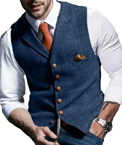 Produktbild: Lxitoler Hochzeit Herren Sommer Herren Sakko Sportlich Modern Herrenwesten Sportlich Elegant Herren Weste Anzugjacken Für Herren Witcher Kostüm Herren Mittelalter Weste Herren Herren Weste Tweed