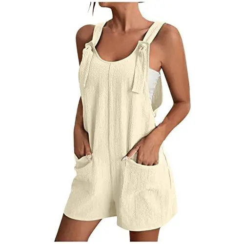 Produktbild: Lxitoler Arbeitslatzhose Damen Latzhose Kurz Damen Sommer Outfits Teenager Mädchen Anrabess Jumpsuit Sport Jumpsuit Damen Einteiler Damen Sommer Locker Somm Jumpsuits Damen Lose Kurzarm Einteiler