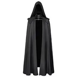 Produktbild: Lxitoler Zauberer Kostüm Erwachsene Vampir Umhang Mit Kapuze Halloween Mittelalter Lange Kapuzenumhang Cape Unisex Mittelalter Renaissance Kapuzenmantel Vampirumhang Hexenumhang Vampir Umhang Mit