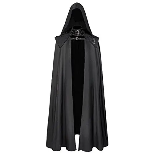 Produktbild: Lxitoler Zauberer Kostüm Erwachsene Vampir Umhang Mit Kapuze Halloween Mittelalter Lange Kapuzenumhang Cape Unisex Mittelalter Renaissance Kapuzenmantel Vampirumhang Hexenumhang Vampir Umhang Mit