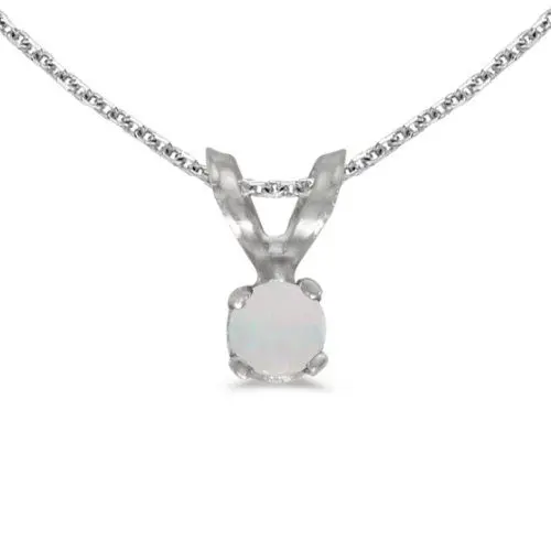 Produktbild: LXR 14k Weißgold Rund Opal Anhänger 0.04 ct