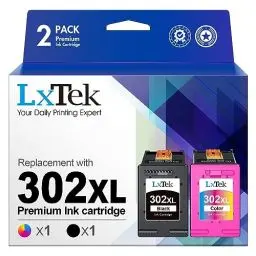 Produktbild: LxTek 302 XL Multipack Wiederaufbereitet Tintenpatrone Kompatibel für HP 302 Druckerpatronen 302XL für Envy 4525 4527 4520 Officejet 3831 3830 5230 5220 DeskJet 3630 2130 3636 (1 Schwarz, 1 Farbe)