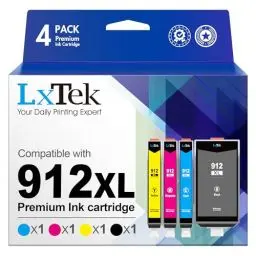 Produktbild: LxTek 912XL Multipack Druckerpatronen 912 XL Kompatibel für HP 912 Druckerpatronen 912 für HP Officejet Pro 8020 Series Druckerpatronen 8022 8014 8010 8024 8025 8012 (‎‎‎‎‎‎‎Schwarz Cyan Magenta Gelb)
