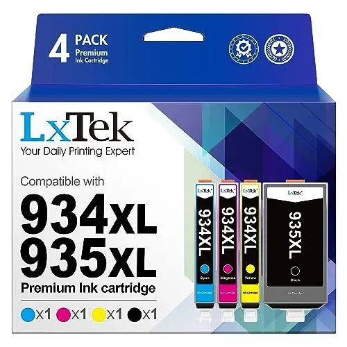 Produktbild: LxTek 934XL 935XL Multipack Druckerpatronen Kompatibel für HP 934 935 934XL 935XL Patronen für HP Officejet Pro 6830 Druckerpatronen für HP Officejet 6820 für Officejet 6230 Patronen (4er-Pack)