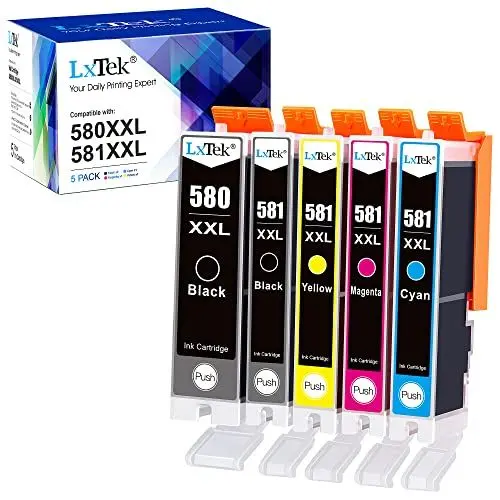 Produktbild: LxTek Druckerpatronen 580 581 Multipack Kompatibel für Canon TR8550 Druckerpatronen für Canon 581 XXL Druckerpatronen für Pixma TS6350A TR8550 TS6350 TS6150 TS705A TS8350 TR7550 TR7650 (5er-Pack)