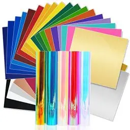 Produktbild: Lya Vinyl 25 Stück Vinylfolie Plotter & 5 Stück Holografiche Vinylfolie Plotter (30,5cm x 30,5cm) Plotterfolie Vinyl Selbstklebend für Cricut, DIY-Geschenke, Tasse, Fenster, Keramik