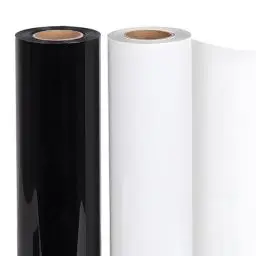 Produktbild: Lya Vinyl 2 Rollen Plotterfolie Textil Weiß & Schwarz 30,5cm × 915cm | Plotterfolie für Textildruck mit Cricut und Cameo | Transferfolie zum Aufbügeln für DIY T-Shirt