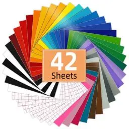 Produktbild: Lya Vinyl Vinylfolie Plotter 30.5x20.5cm Selbstklebende Folie, Pack of 42 Sheets Plotterfolie Vinyl für Cricut,Silhouette Cameo und Anderen Bastelschneidern