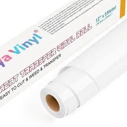 Produktbild: Lya Vinyl Weiß Plotterfolie Textil 30.5cm × 5m Flexfolie Plotter Textil für Cricut und Silhouette Cameo, Verwendet in Textilien Transferfolie zum Aufbügeln für DIY T-Shirt, Stoffe (Weiß)