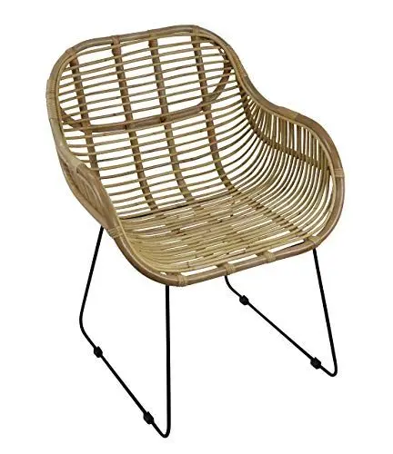 Produktbild: Lycce Rattanstuhl Venus Korbsessel Retro mit Armlehne Natur Sitzhöhe 41cm
