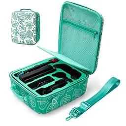 Produktbild: LYCEBELL Tragetasche Case für Nintendo Switch/Switch OLED, (New Leaf Crossing) Aufbewahrung Switch Konsole, Pro Controller, Joy Con Griffe, 21 Spielkarten und Switch Zubehör mit Schultergurt