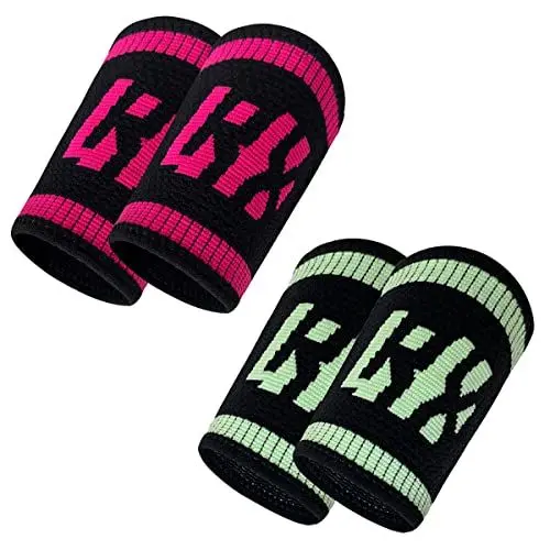 Produktbild: LYFT-RX Wrist Sweatbands, Slim Fit Design, Absorbs Sweat, Stretch Wrist Band - Schweissbander Handgelenk Weightlifting, Cross Lift, Gym, Gewichtheben,12cm Arm Schweißband, rosa/Minze Mittel