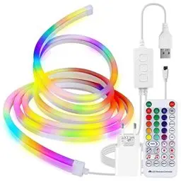 Produktbild: LYGKJ neon light 3M, RGBIC USB 5V Neon LED Strip mit App Steuerung,DIY Funktion, Musik Sync, funktioniert mit Alexa und Google Assistant,Neon Lichtband für Wohnzimmer, Schlafzimmer, Wand Deko.