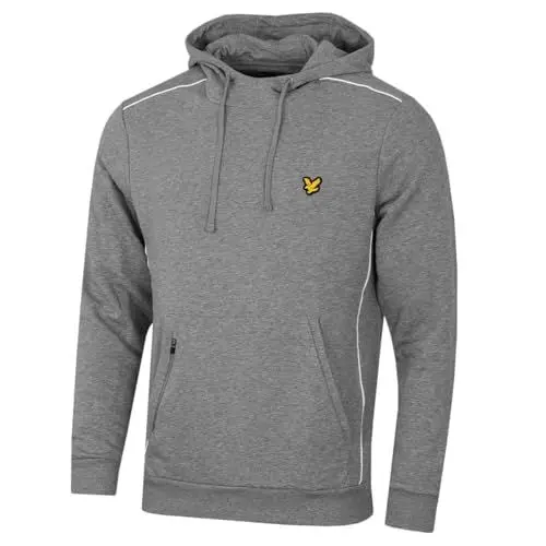 Produktbild: Lyle & Scott Herren Contrast Piping Pullover Eagle Hoody - Mid Grau Marl - XXL