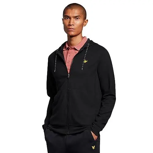 Produktbild: Lyle & Scott Herren Full Zip Fly Fleece Hoody – Pechschwarz - S