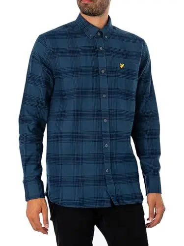 Produktbild: Lyle & Scott Herren Kariertes Langarmhemd - Regular Fit Shirt aus 100% Baumwolle, mit Brusttasche, geknöpft - Perfektes Businesshemd für Männer