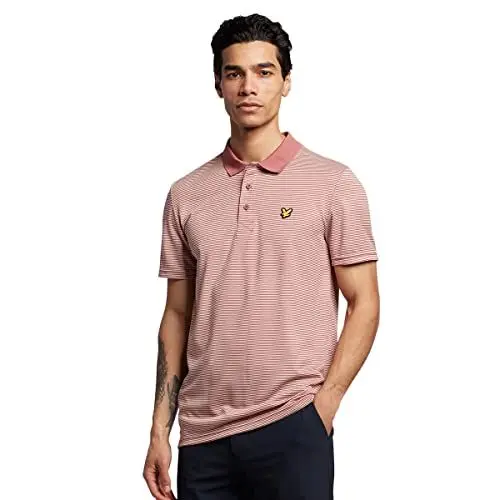Produktbild: Lyle & Scott Herren Microstripe Golf Polo - Rose Braun/Rosa Taupe - L