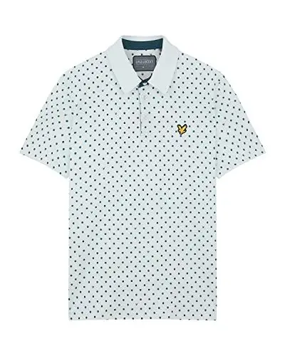 Produktbild: Lyle & Scott Herren Polka Punkt Druck weiche Golf Polo -Hemd - Acid Blau - L