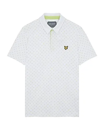 Produktbild: Lyle & Scott Herren Polka Punkt Druck weiche Golf Polo -Hemd - Weiß - S