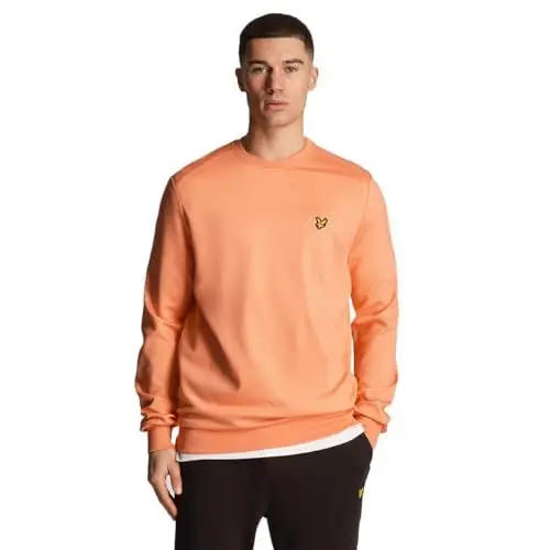 Produktbild: Lyle & Scott Herren Rundhals-Fleece-Stretch-Leichtpullover - Kurs Koralle - M