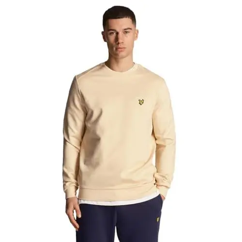 Produktbild: Lyle & Scott Herren Rundhals-Fleece-Stretch-Leichtpullover - Sanddüne - M