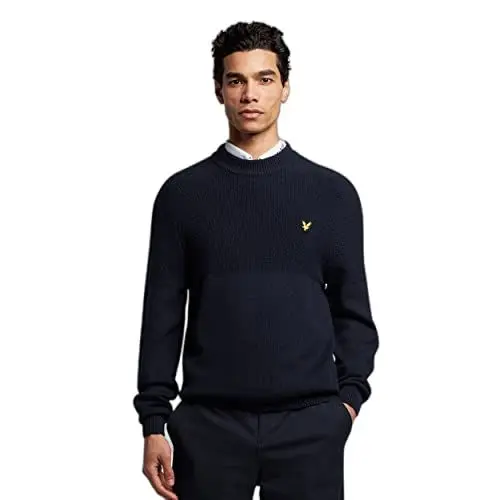 Produktbild: Lyle & Scott Herren Samenstitch Mischnacken Pullover - Dark Marine - M