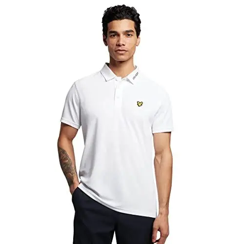 Produktbild: Lyle & Scott Herren Tech Collar Logo Polo Shirt - Weiß - L