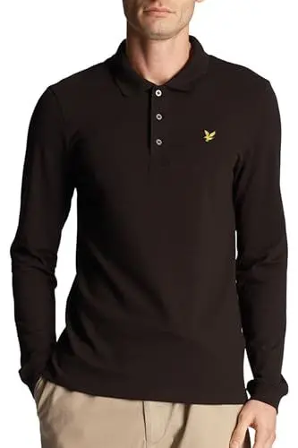 Produktbild: Lyle & Scott Poloshirt Herren Langarm Schwarz | Polo mit Button-down-Kragen Herren | XS-XXL