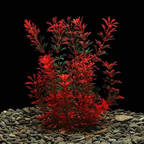 Produktbild: LYNKO Große Aquarium Pflanzen Künstlich Künstlich Wasserpflanzen Plastik Kunstpflanzen Kunstpflanzen Dekoration Ornament Sicher für alle Fische 30cm x 10cm - Rot