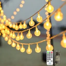 Produktbild: LYNNON 20m 120 LED Lichterkette Kugel Außen mit Stecker Warmweiß Dimmbar Lichterkette Outdoor Wasserdicht 8 Modi für Innen Zimmer Kinderzimmer Balkon Camping Zelt Party Hochzeit Weihnachtsbaum Deko