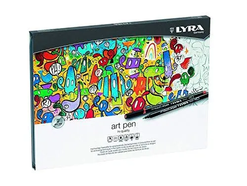 Produktbild: LYRA 6751200 Art Pen Faserstifte, Fasermaler, farbig sortiert, 25,5 x 19 x 1,5 cm, 20 Faserstifte
