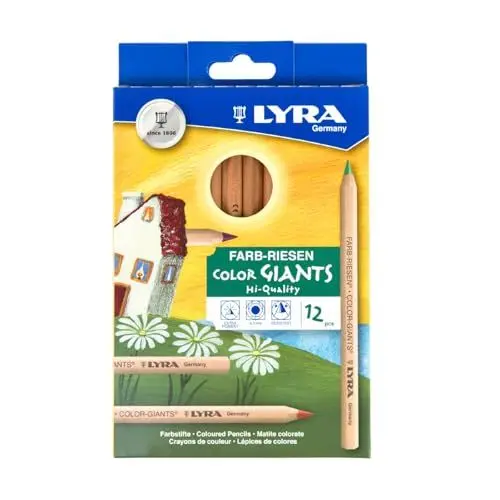 Produktbild: LYRA Farb-Riesen Natur Kartonetui mit 12 Farbstiften, Sortiert 3931120