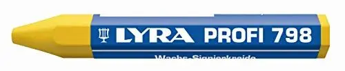 Produktbild: Lyra 4880007 Wachskreide, 1 Stück, gelb, Wachsstift für Holz, Metall, Stein usw, Länge 95 mm, stabil-4880007