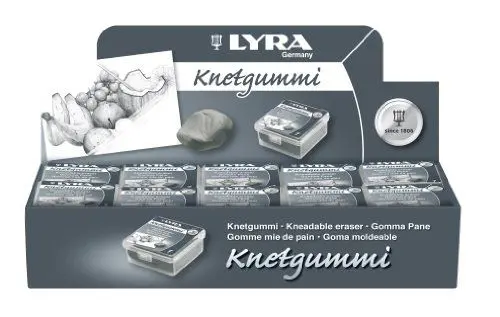 Produktbild: Lyra Knetgummi, hochwertiger Knetradierer in Künstlerqualität, 20 Stück Packung SPARPACK