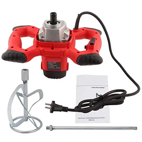 Produktbild: lyrlody 1500W Schlammmischer, Elektrischer Mixer für Mörtel, Farbe, Zement, 6 Gang, Aluminium Getriebebox, Mörtel Rührer Fugenmörtel Rührer zum Mischen von Futter, Lebensmittel