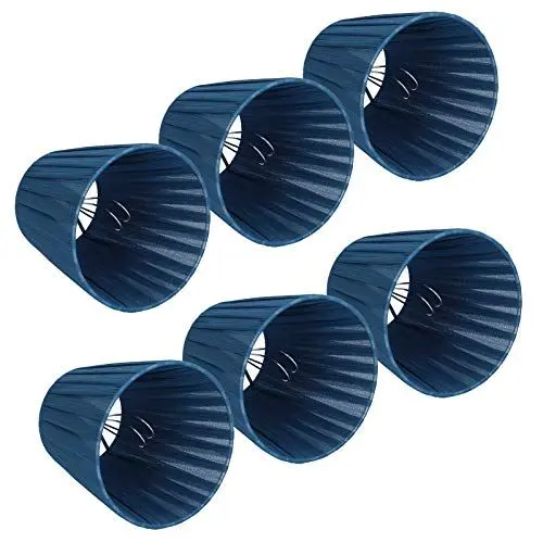 Produktbild: lyrlody 6 Stück moderne einfache Lampenschirm Stoff Lampenschirm, Lampenschirm Kronleuchter Wandlampe für Kristall Klemmleuchte, Wandleuchte