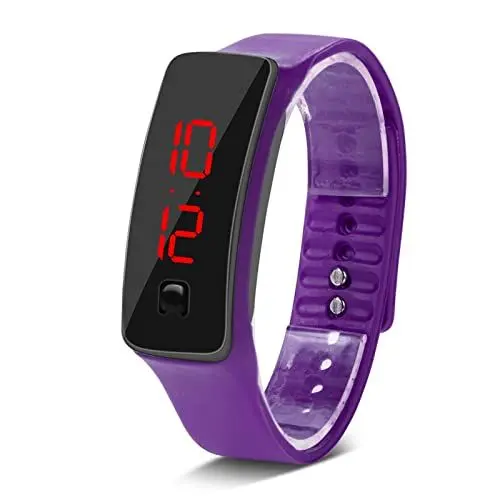 Produktbild: lyrlody Neue Multifunktionale Digitale Sport-wasserdichte Damenuhr, Wecker, Schrittzähleruhr mit Kalorienzähler, Unisex-Mode-Licht-intelligente Elektronische Uhr(Lila)